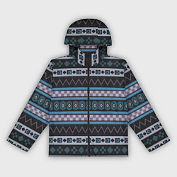 Ветровка с капюшоном женская Темный этнический паттерн, цвет: 3D-черный