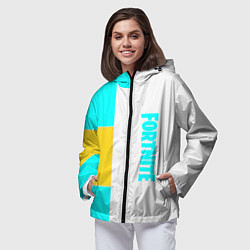 Ветровка с капюшоном женская Fortnite geometry color, цвет: 3D-черный — фото 2