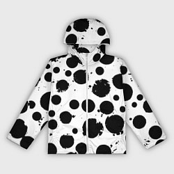 Ветровка с капюшоном женская Abstract black blots - ai art fantasy, цвет: 3D-белый