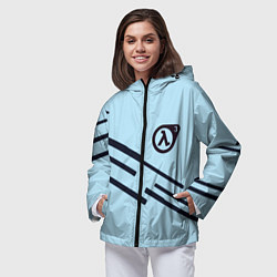 Ветровка с капюшоном женская Half life geometry steel, цвет: 3D-черный — фото 2