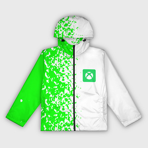Женская ветровка Xbox кислотные зеленые краски / 3D-Черный – фото 1