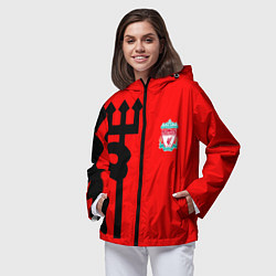 Ветровка с капюшоном женская Liverpool fc sport steel, цвет: 3D-черный — фото 2