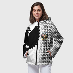 Ветровка с капюшоном женская Россия имперский герб, цвет: 3D-черный — фото 2