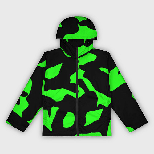 Женская ветровка Зелёный камуфляж милитари / 3D-Черный – фото 1