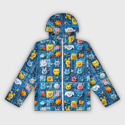 Ветровка с капюшоном женская Пэчворк с зайчиками, цвет: 3D-белый