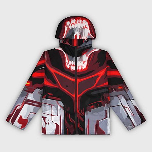 Женская ветровка Red stripes on a black and white background / 3D-Черный – фото 1