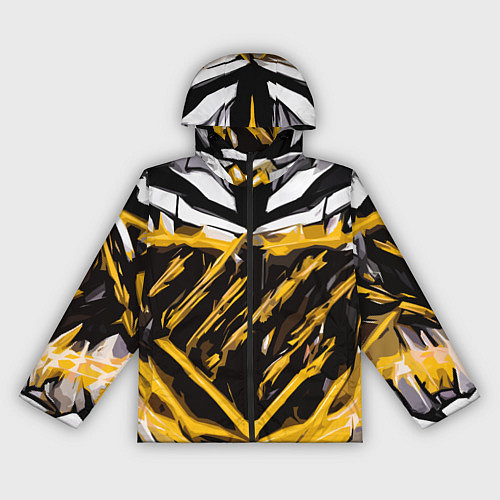 Женская ветровка Yellow and white abstraction on a black background / 3D-Черный – фото 1