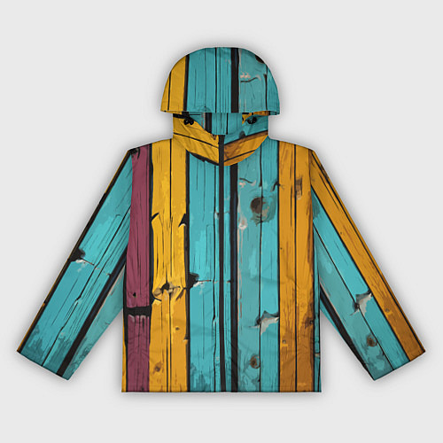 Женская ветровка Цветные доски / 3D-Черный – фото 1