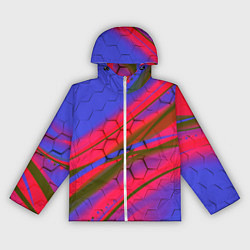 Ветровка с капюшоном женская Неоновая броня соты, цвет: 3D-белый