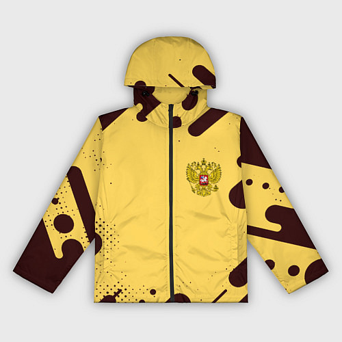 Женская ветровка Герб РФ текстура ретро / 3D-Черный – фото 1