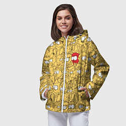 Ветровка с капюшоном женская Красный человечек, цвет: 3D-белый — фото 2