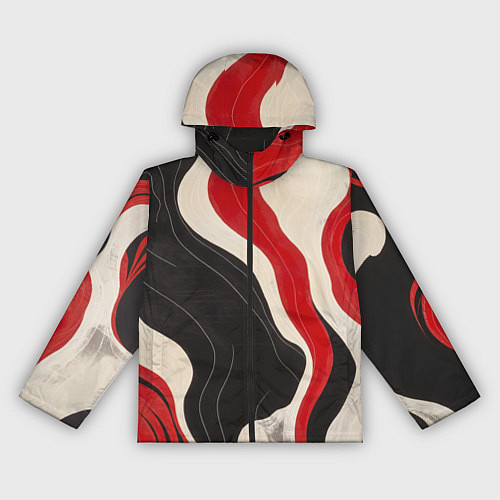 Женская ветровка Абстрактные волнистые полосы / 3D-Черный – фото 1