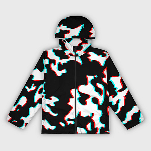 Женская ветровка Камуфляж глитч / 3D-Черный – фото 1