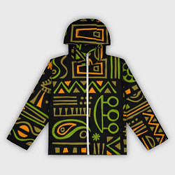 Ветровка с капюшоном женская Abstract ethnic theme, цвет: 3D-белый