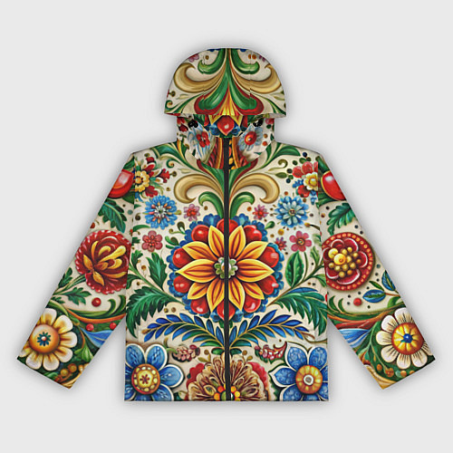 Женская ветровка Русские классические узоры и орнамент / 3D-Черный – фото 1