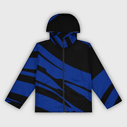 Ветровка с капюшоном женская Чёрно-синий полосами, цвет: 3D-черный