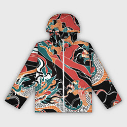 Ветровка с капюшоном женская Дракон контрасты, цвет: 3D-белый