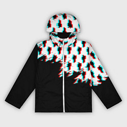 Ветровка с капюшоном женская Billie Eilish pattern glitch, цвет: 3D-белый