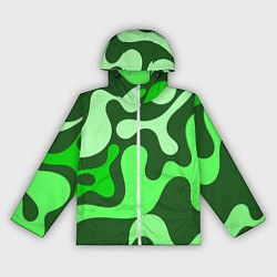 Ветровка с капюшоном женская Камуфляж зеленый крупный, цвет: 3D-белый