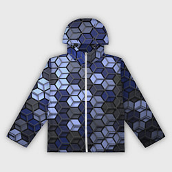 Ветровка с капюшоном женская Серо синие соты, цвет: 3D-белый