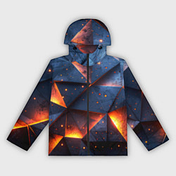 Ветровка с капюшоном женская Геометрический рендер с эффектом свечения, цвет: 3D-черный