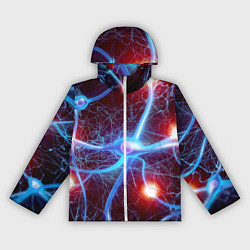 Ветровка с капюшоном женская Нейронная сеть - аксоны, цвет: 3D-белый