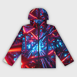 Ветровка с капюшоном женская Неоновые трубки, цвет: 3D-черный