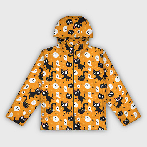 Женская ветровка Паттерн с черными кошками / 3D-Черный – фото 1