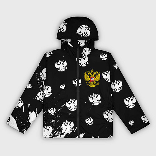 Женская ветровка Герб РФ паттерн / 3D-Черный – фото 1