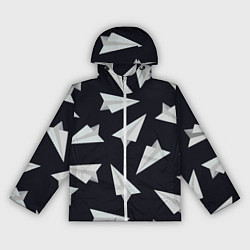 Ветровка с капюшоном женская Белый бумажный самолётик - Телеграм, цвет: 3D-белый