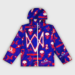 Ветровка с капюшоном женская Watch dogs neon, цвет: 3D-белый