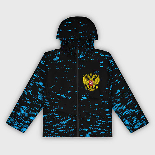 Женская ветровка Герб РФ краски синие / 3D-Черный – фото 1