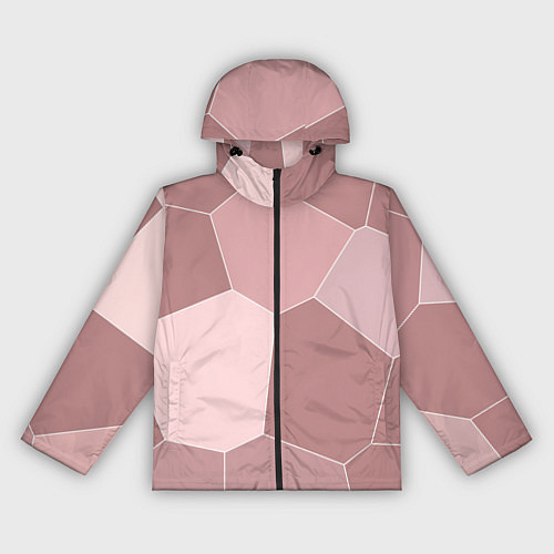 Женская ветровка Пыльно-розовый крупная мозаика / 3D-Черный – фото 1