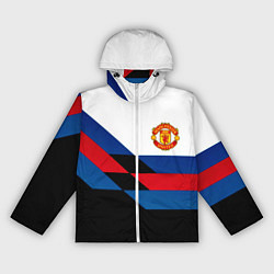 Ветровка с капюшоном женская Манчестер Юнайтед спорт текстура, цвет: 3D-белый