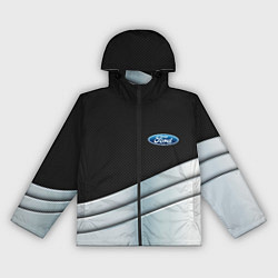 Ветровка с капюшоном женская FORD metal texture, цвет: 3D-черный