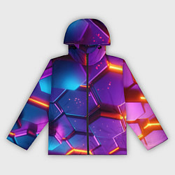 Ветровка с капюшоном женская Трехмерные соты с эффектом неона, цвет: 3D-черный