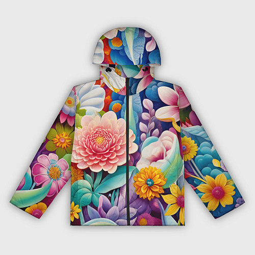 Женская ветровка Лето объемные цветы / 3D-Черный – фото 1