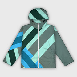 Ветровка с капюшоном женская Геометрия из полос, цвет: 3D-белый