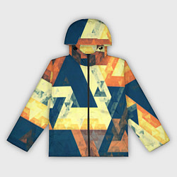 Ветровка с капюшоном женская Абстрактные треугольники, цвет: 3D-черный