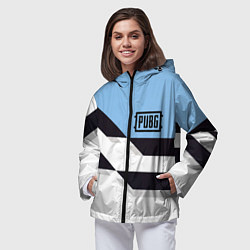 Ветровка с капюшоном женская PUBG geometry steel, цвет: 3D-черный — фото 2