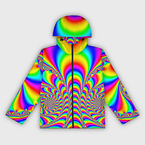 Женская ветровка Оптические иллюзии волны неон / 3D-Черный – фото 1