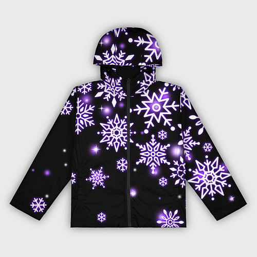 Женская ветровка Снежинки в неоне / 3D-Черный – фото 1