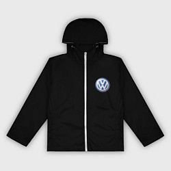 Ветровка с капюшоном женская Volkswagen logo auto, цвет: 3D-белый
