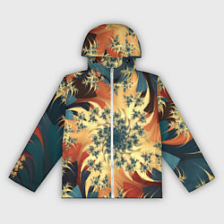 Ветровка с капюшоном женская Оптические узоры фракталы, цвет: 3D-белый