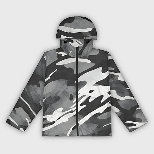 Женская ветровка Черно белый камуфляж / 3D-Черный – фото 1