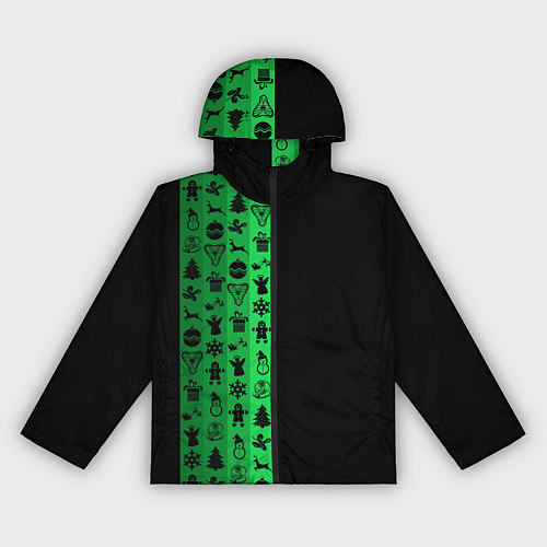 Женская ветровка Новогодние узоры / 3D-Черный – фото 1