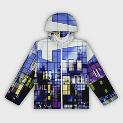 Ветровка с капюшоном женская Городской пейзаж, цвет: 3D-белый