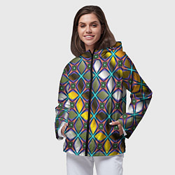 Ветровка с капюшоном женская Марокканская вязь, цвет: 3D-черный — фото 2