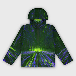 Ветровка с капюшоном женская Абстрактный путь в зелёный портал, цвет: 3D-черный