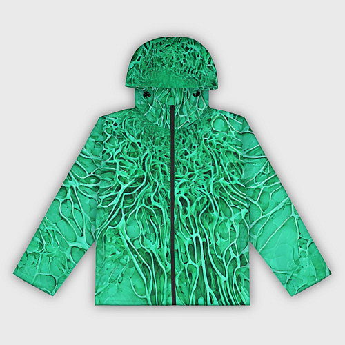 Женская ветровка Зелёный симбионт абстракция / 3D-Черный – фото 1